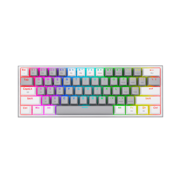 Teclado Mecánico Redragon Fizz Pro RGB (Ingles) – Blanco/Gris
